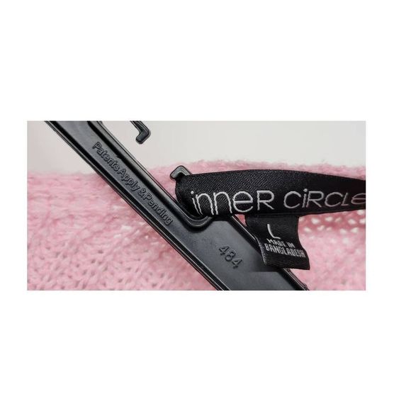 INNER CIRCLE Wear 2 Way Ribbed Pink Twist Front Sweater, Large - Picture 3 of 3